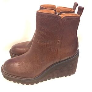 Zodiac Dark Brown Wedge Heeled Boots